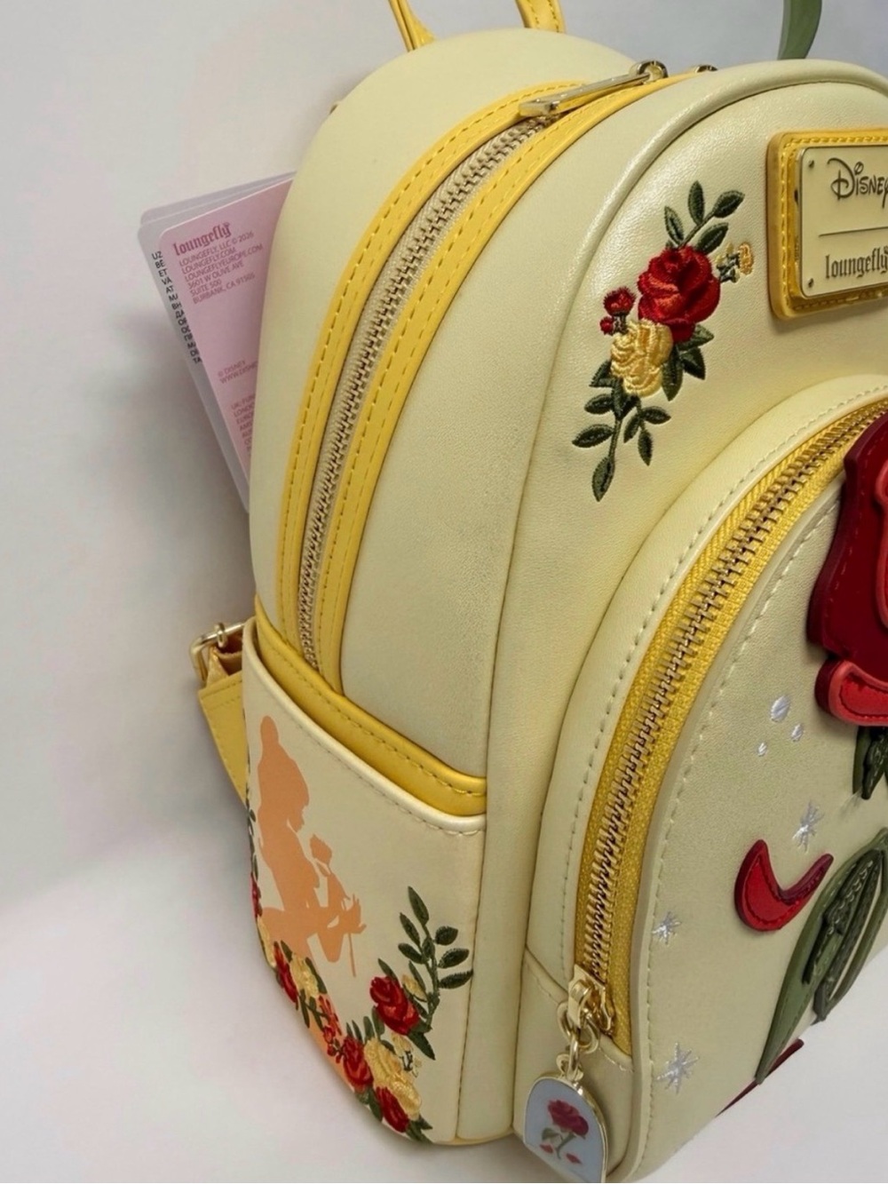 Loungefly Disney Beauty and The Beast Enchanted Rose Shimmer Mini-Backpack - Picture 6 of 10